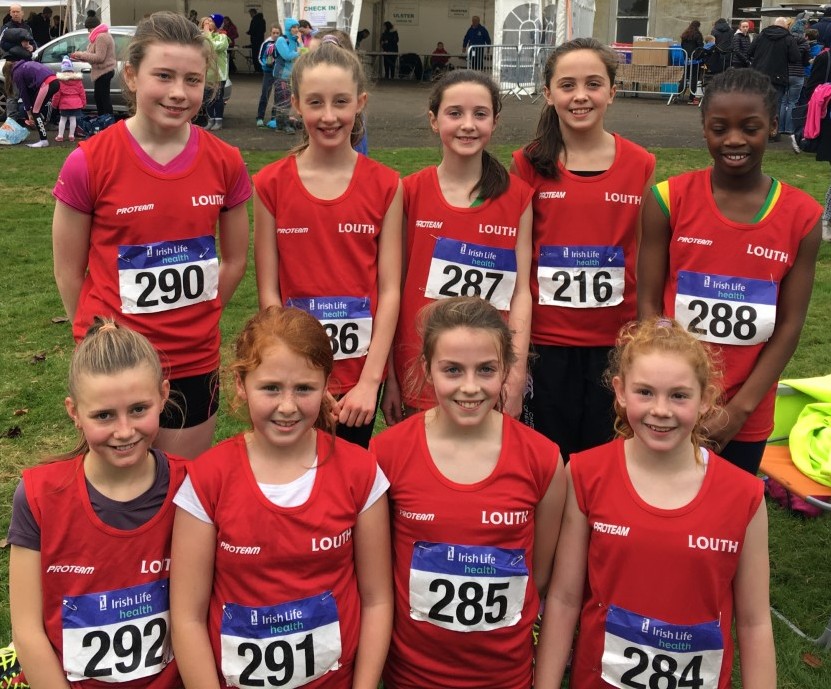 Louth U12 Girls' team at Irish Cross Country Championships (Abbotstown, November 2016)