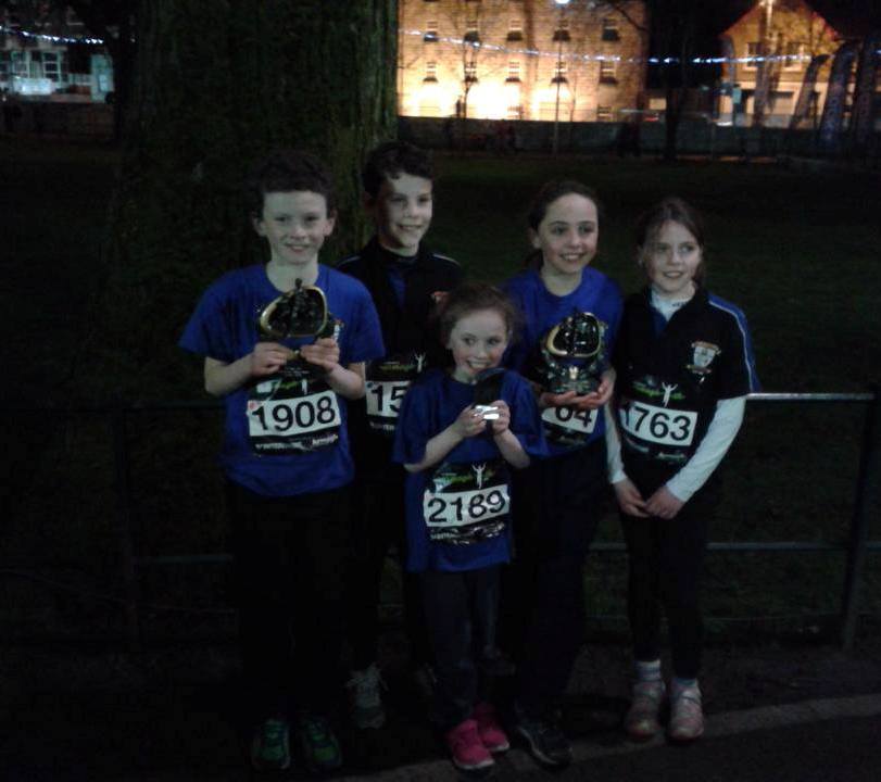 St Peter's AC athletes at Armagh International Road Races (Armagh, February 2015)