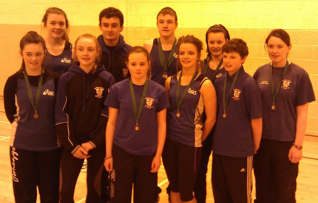 St Peter's AC athletes at Leinster Juvenile Indoor Championships (Athlone, March 2013)