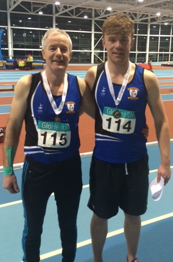 Brendan Rogers and Mark Rogers at Irish Indoor Combined Events' Championships (Athlone, January 2016)