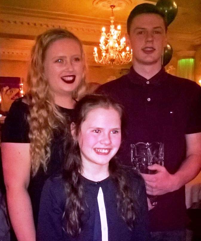 Elizabeth, Judith and Gabriel Bell at Leinster Awards (Carlow, January 2017)