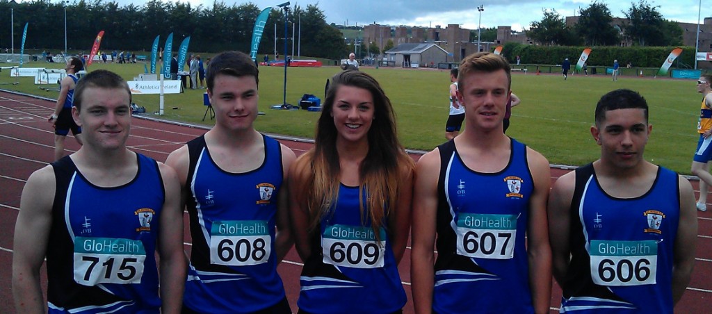 St Peter's AC athletes at Irish Junior & U23 Championships (Cork IT, July 2014)