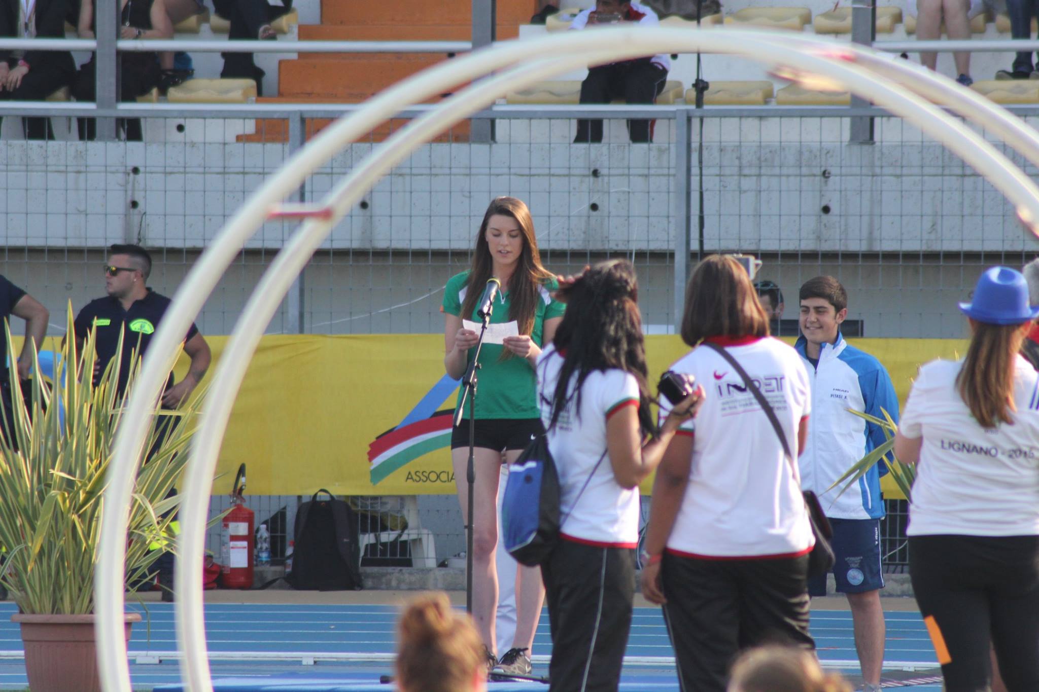 Emily Rogers reading Oath at CSIT World Sports Games Opening Ceremony (Italy, June 2015)