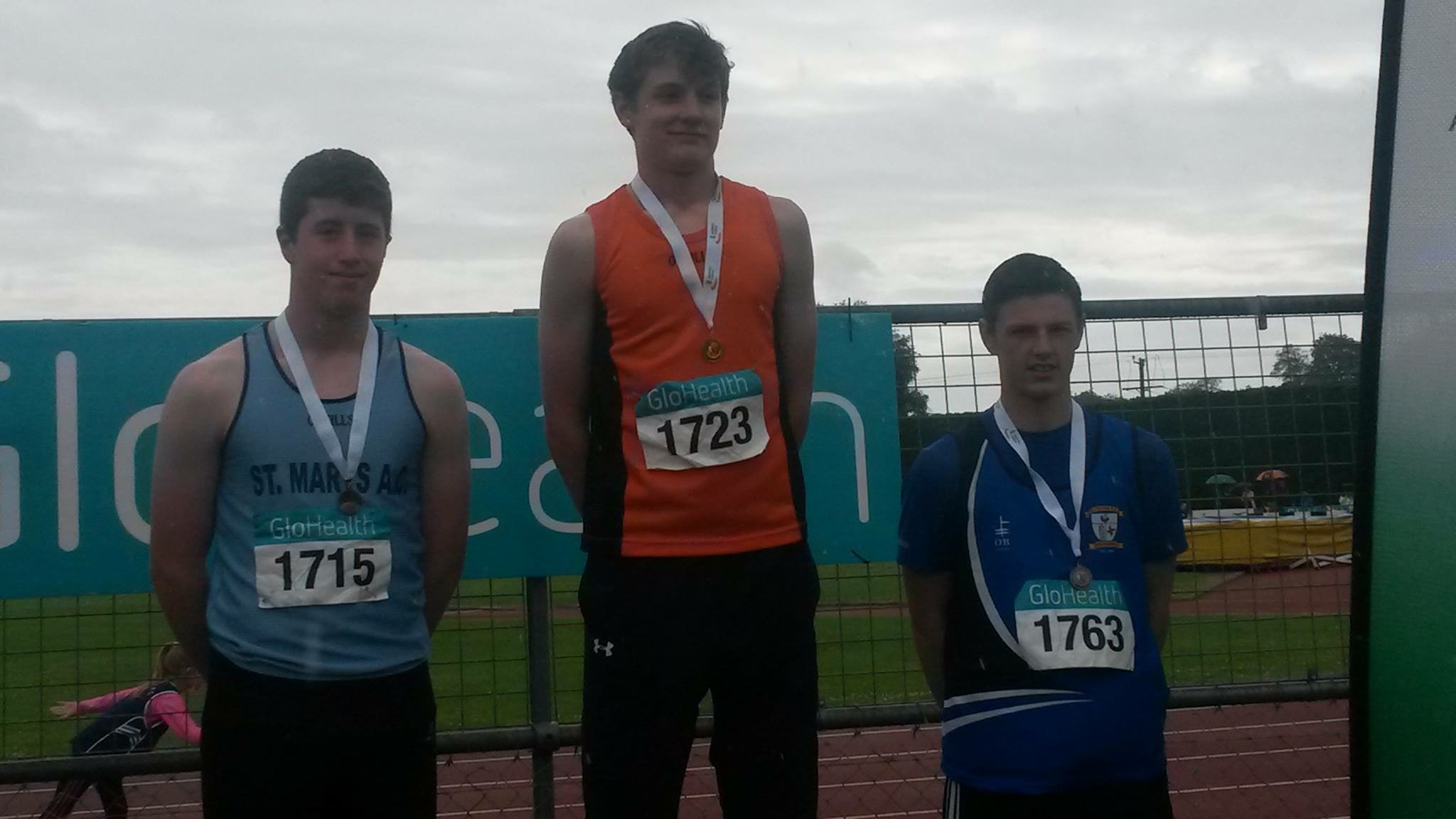 Gabriel Bell (on the right) at Irish Juvenile Combined Events' Championships (Tullamore, June 2015)