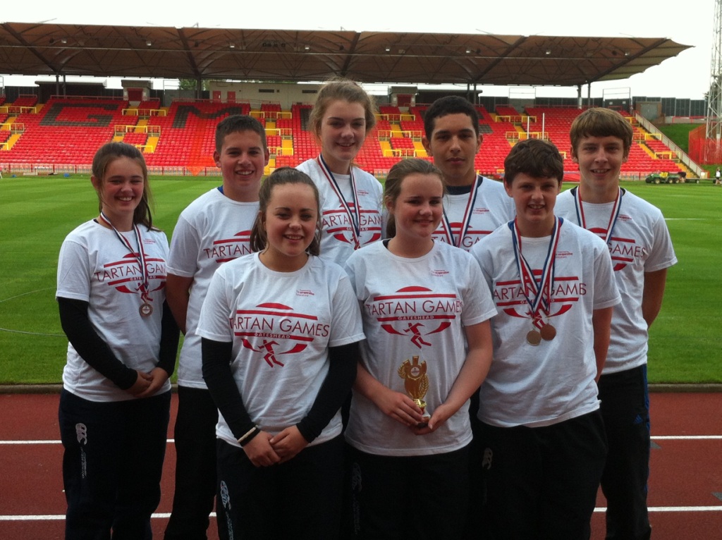 St Peter's AC juvenile athletes at Tartan Games (Gateshead, August 2013)