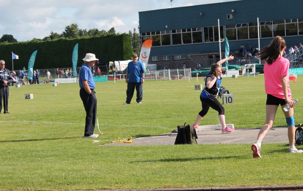 Katie Murphy in action at Irish Juvenile Championships (Tullamore, July 2014)