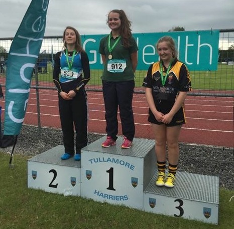 Katie Murphy (gold medallist) at Irish Schools' Championships (Tullamore, May 2015)