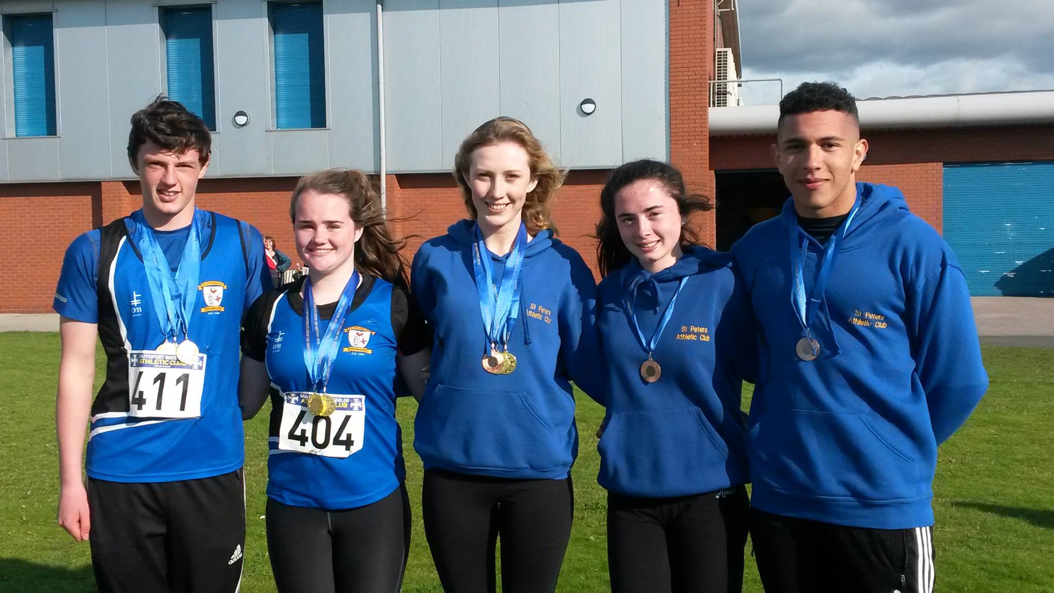 St Peter's AC teenage athletes at Southport Waterloo AC Open Meet (Liverpool, September 2015)