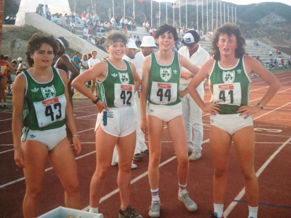 Maria Mackin (no 43) at International Heptathlon (ESP v GBR v IRL v ITA) (Spain, June 1988)