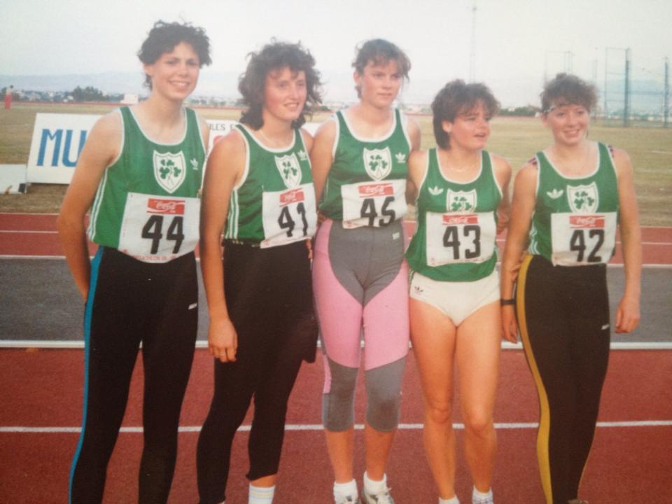 Maria Mackin (no 43) at International Heptathlon (ESP v GBR v IRL v ITA) (Spain, June 1988)