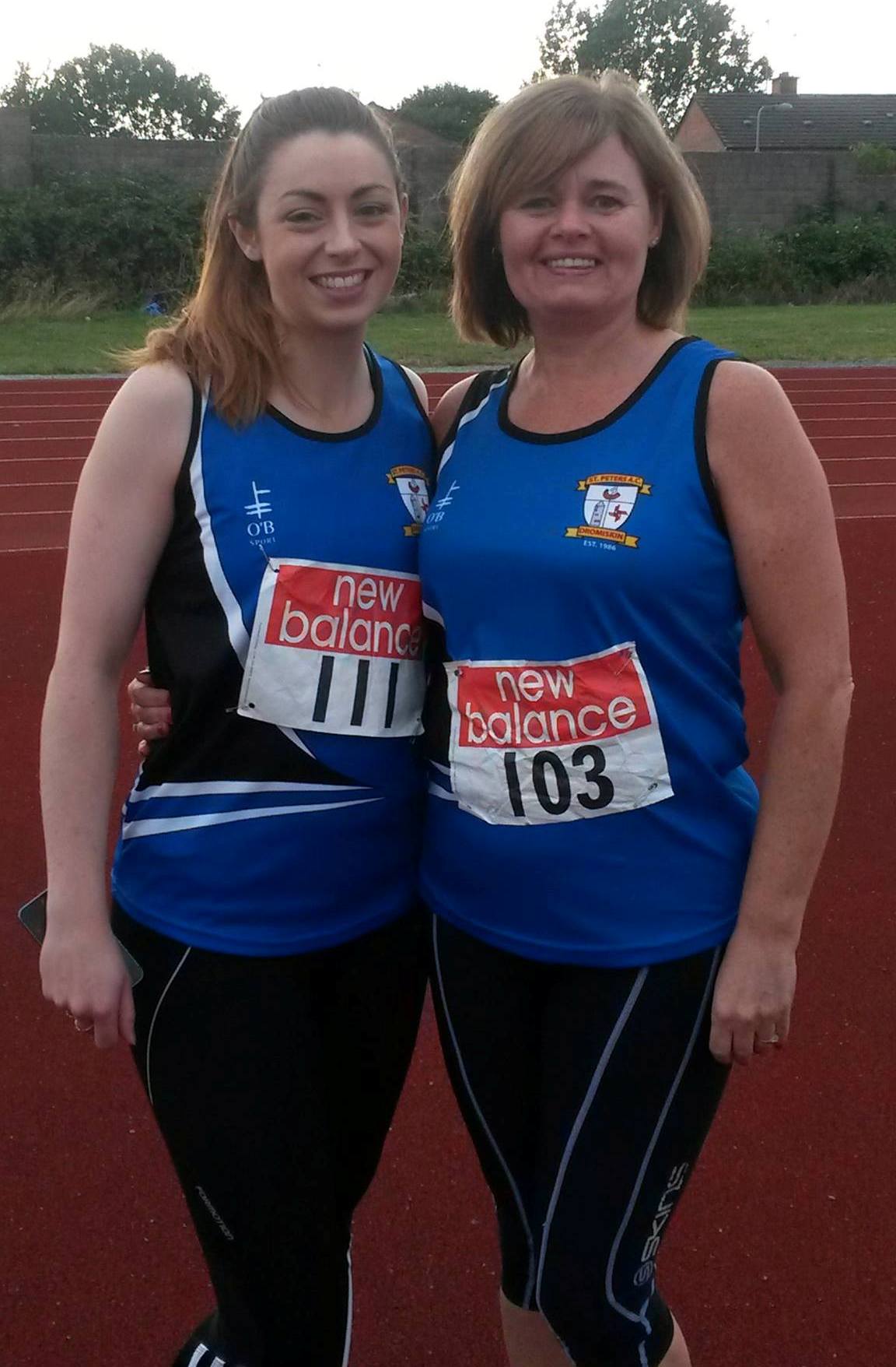 Olivia McDonald and Maria Duffy at Louth Junior, Senior & Masters' Championships (Drogheda, July 2015)