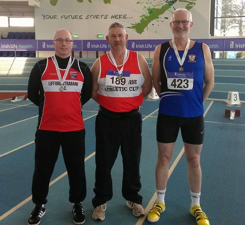 Tom McGrane (on the right) at Irish Masters' Indoor Championships (Athlone, March 2017)