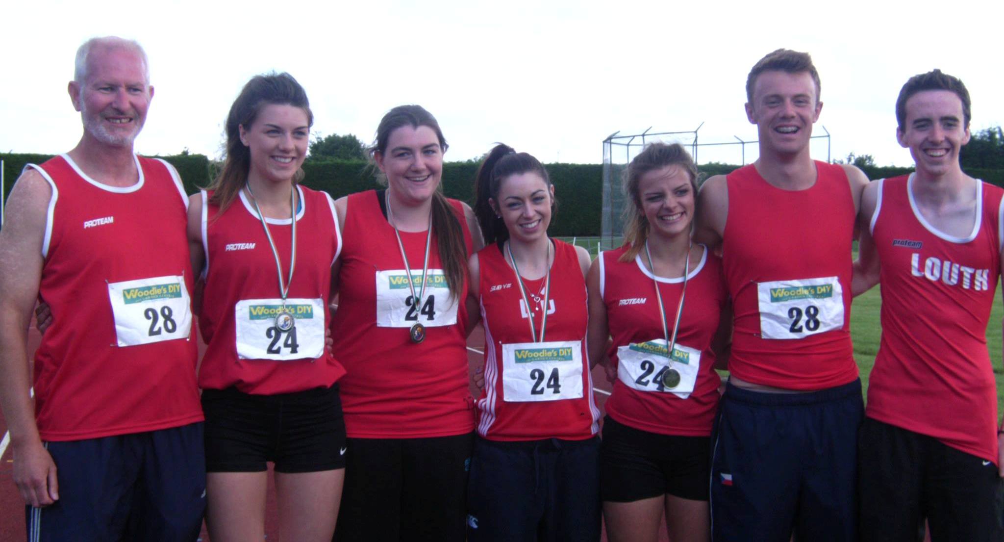St Peter's AC athletes at Irish League Final (Tullamore, August 2013)